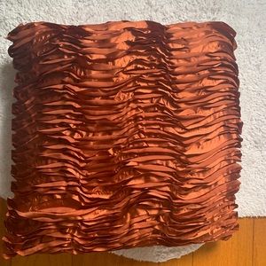 Orange Satin Square Accent Pillow